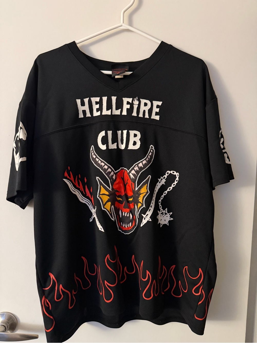 Netflix Black Kids Tee with Red & Yellow Demon Graphic